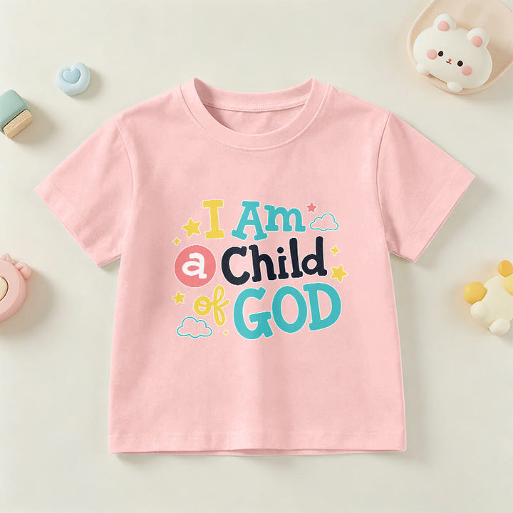 Christianartworkshop Devotional Whimsical Cloud and Star I Am a Child of God Kids T-Shirt - Pink - US/UK/AU 14, EU170 - image 9