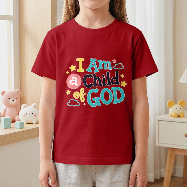 Christianartworkshop Devotional Whimsical Cloud and Star I Am a Child of God Kids T-Shirt - image 2