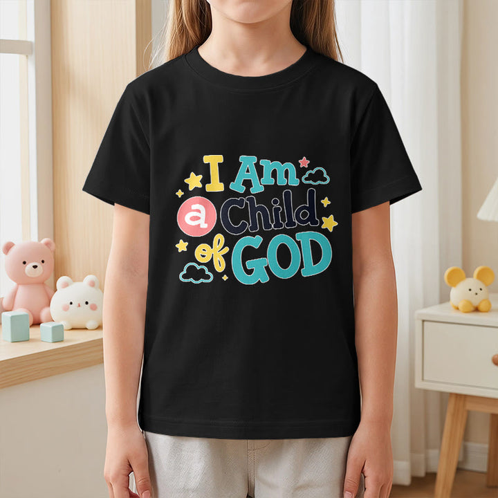 Christianartworkshop Devotional Whimsical Cloud and Star I Am a Child of God Kids T-Shirt - image 26