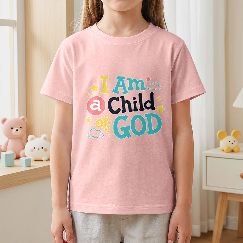 Christianartworkshop Devotional Whimsical Cloud and Star I Am a Child of God Kids T-Shirt - image 11
