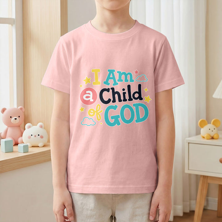 Christianartworkshop Devotional Whimsical Cloud and Star I Am a Child of God Kids T-Shirt - image 10