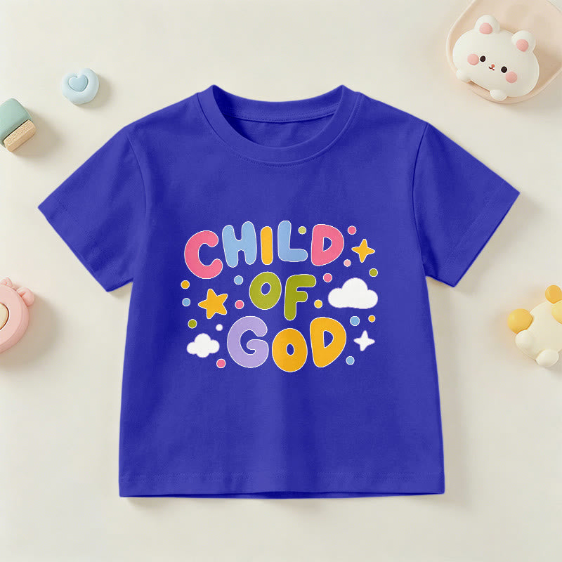 Christianartworkshop Whimsical Pastel Block Letter Child of God Kids T-Shirt - Blue - US/UK/AU 14, EU170 - image 6