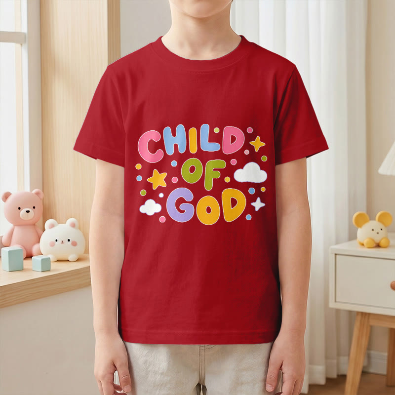 Christianartworkshop Whimsical Pastel Block Letter Child of God Kids T-Shirt - image 13