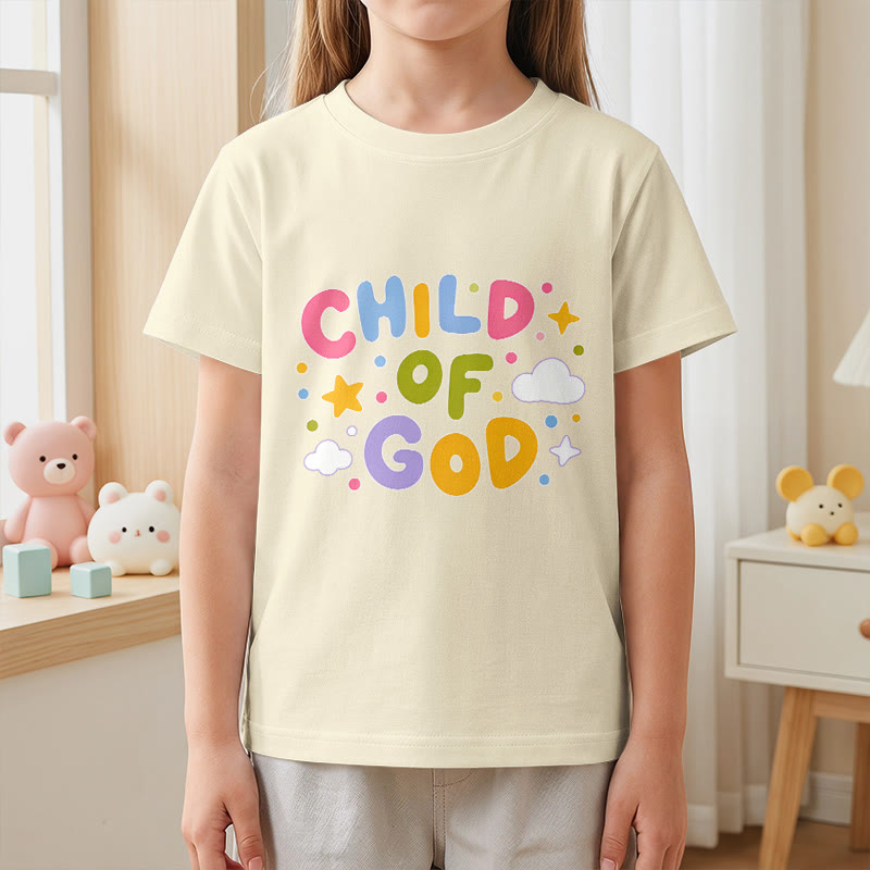 Christianartworkshop Whimsical Pastel Block Letter Child of God Kids T-Shirt - image 23