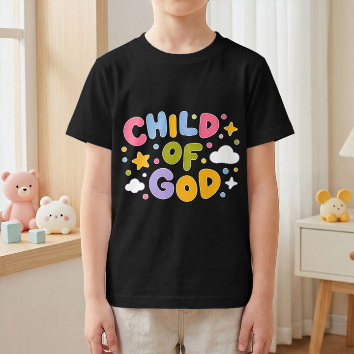 Christianartworkshop Whimsical Pastel Block Letter Child of God Kids T-Shirt - image 25