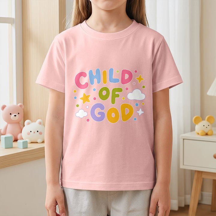 Christianartworkshop Whimsical Pastel Block Letter Child of God Kids T-Shirt - image 17