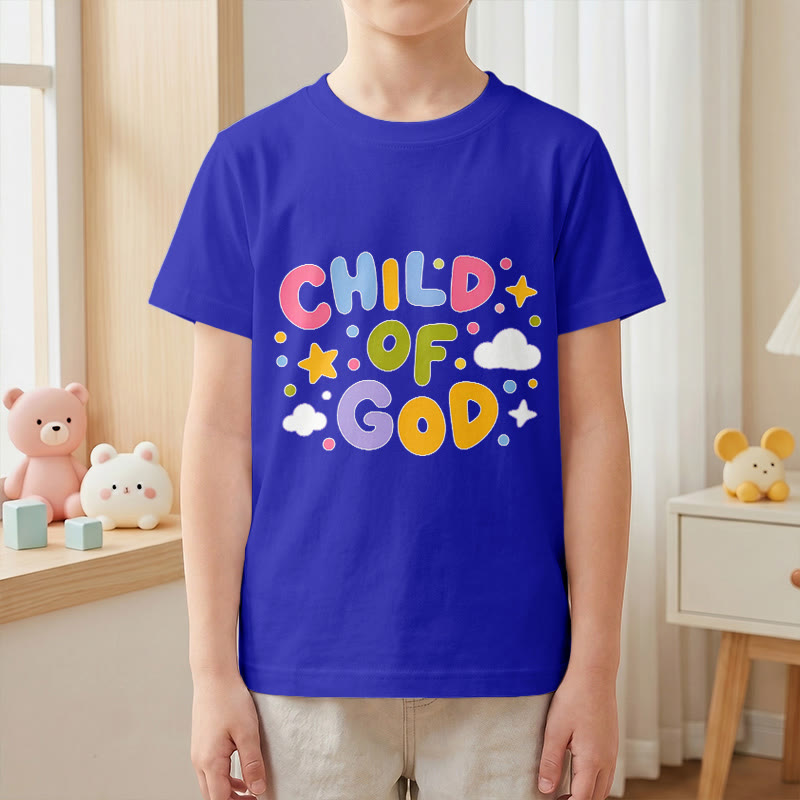 Christianartworkshop Whimsical Pastel Block Letter Child of God Kids T-Shirt - image 7