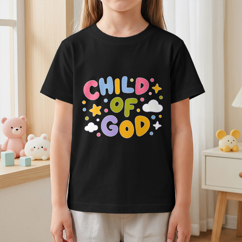 Christianartworkshop Whimsical Pastel Block Letter Child of God Kids T-Shirt - image 26