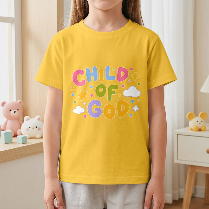 Christianartworkshop Whimsical Pastel Block Letter Child of God Kids T-Shirt - image 29