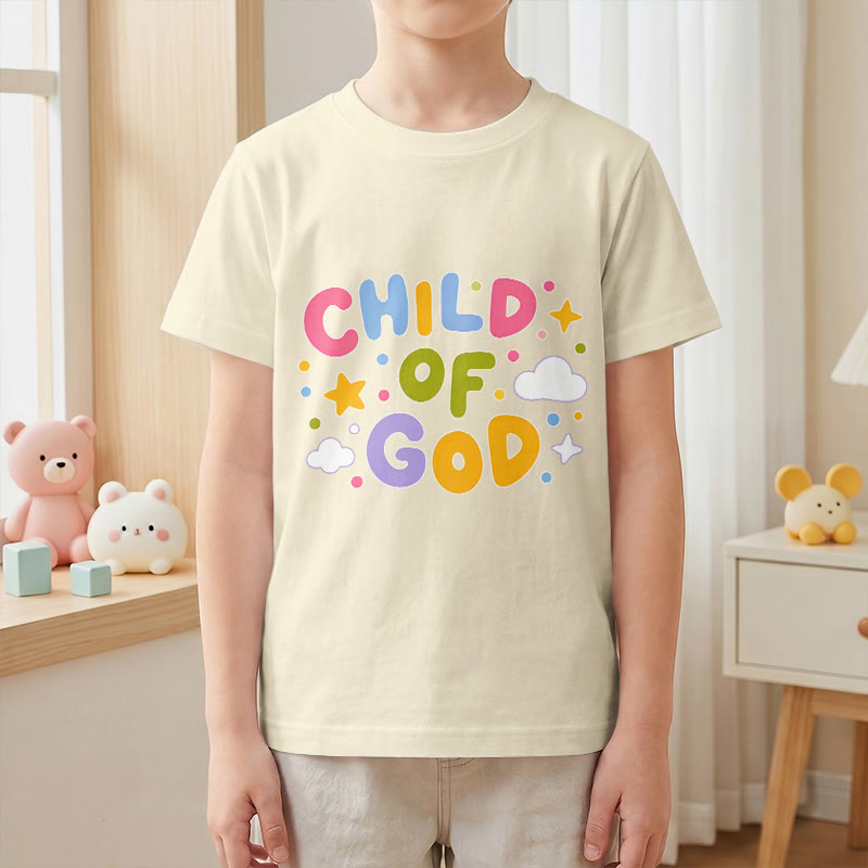 Christianartworkshop Whimsical Pastel Block Letter Child of God Kids T-Shirt - image 22