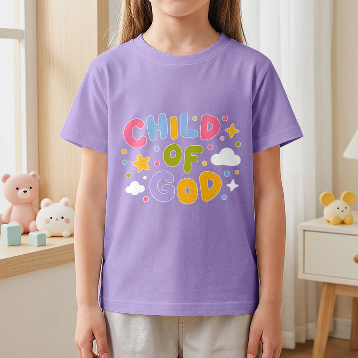 Christianartworkshop Whimsical Pastel Block Letter Child of God Kids T-Shirt - image 11