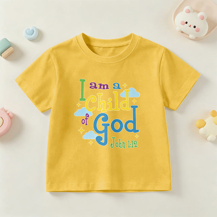 Christianartworkshop Uplifting Whimsical Cloud & Star I Am a Child of God John 1:12 Kids T-Shirt - Yellow - US/UK/AU 14, EU170 - image 27
