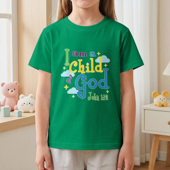 Christianartworkshop Uplifting Whimsical Cloud & Star I Am a Child of God John 1:12 Kids T-Shirt - image 17