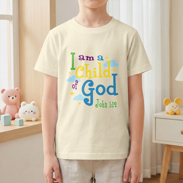 Christianartworkshop Uplifting Whimsical Cloud & Star I Am a Child of God John 1:12 Kids T-Shirt - image 22