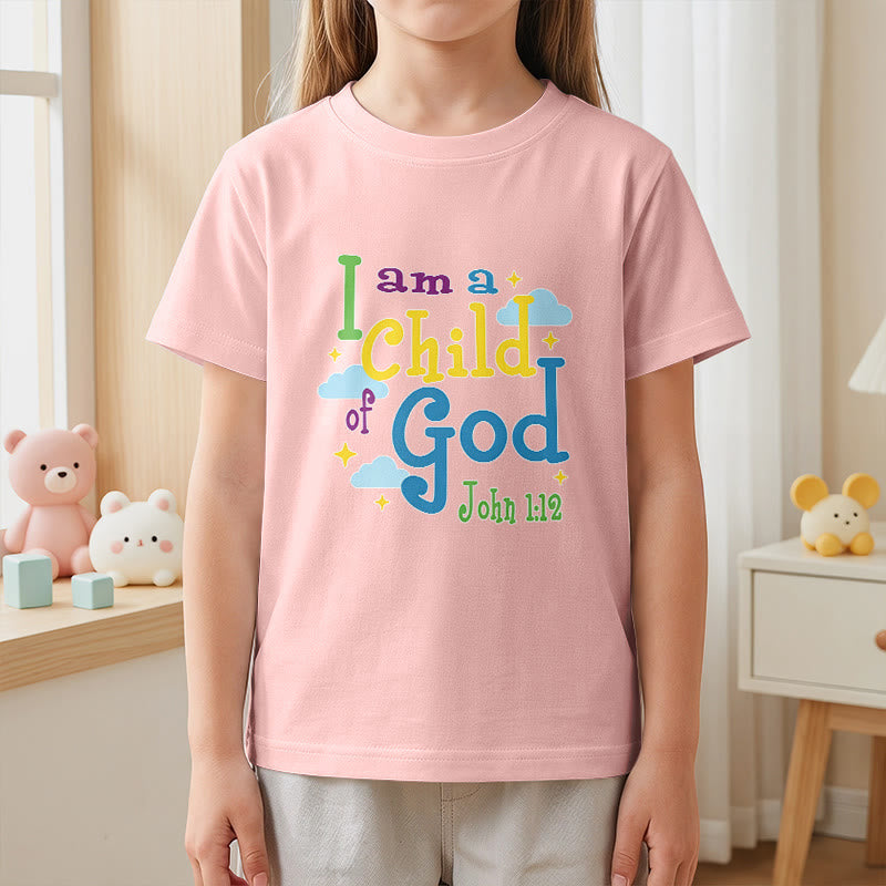 Christianartworkshop Uplifting Whimsical Cloud & Star I Am a Child of God John 1:12 Kids T-Shirt - image 14