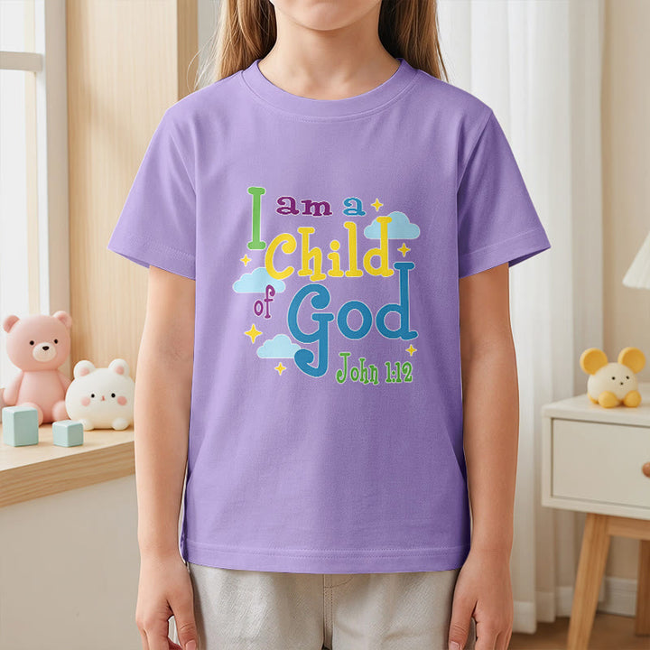 Christianartworkshop Uplifting Whimsical Cloud & Star I Am a Child of God John 1:12 Kids T-Shirt - image 11