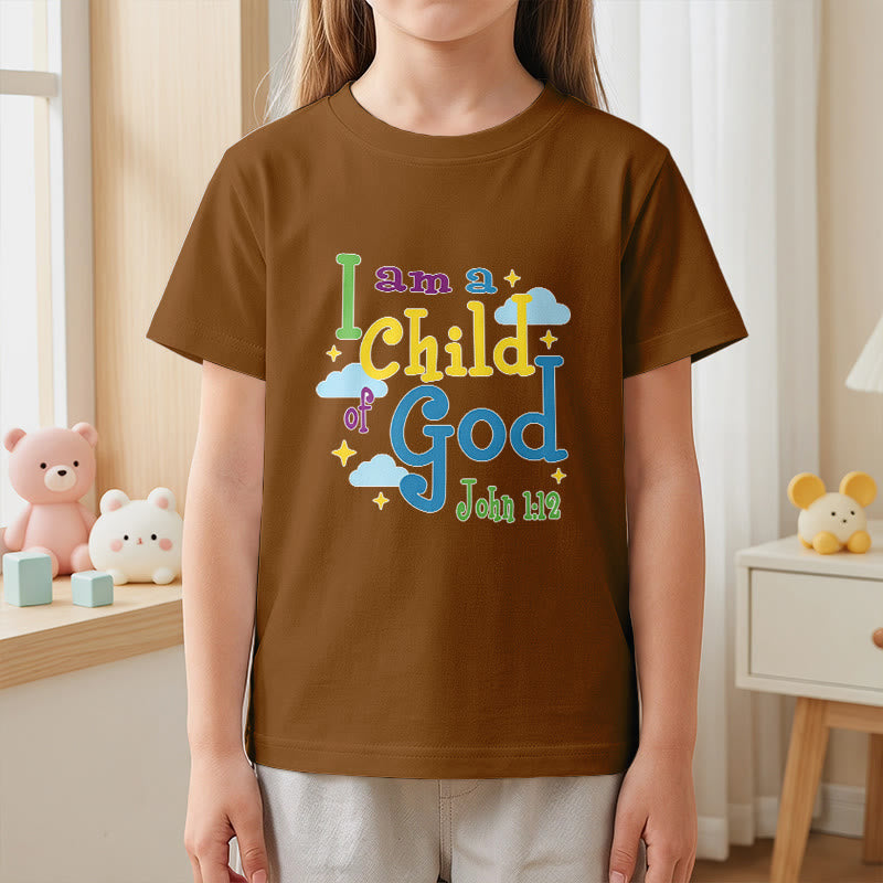Christianartworkshop Uplifting Whimsical Cloud & Star I Am a Child of God John 1:12 Kids T-Shirt - image 19