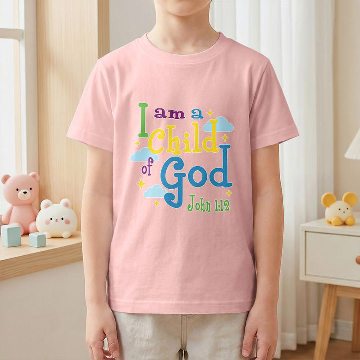 Christianartworkshop Uplifting Whimsical Cloud & Star I Am a Child of God John 1:12 Kids T-Shirt - image 13