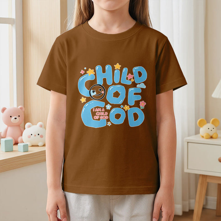 Christianartworkshop Whimsical Smiley Face and Floral Accent Child of God Kids T-Shirt - image 23