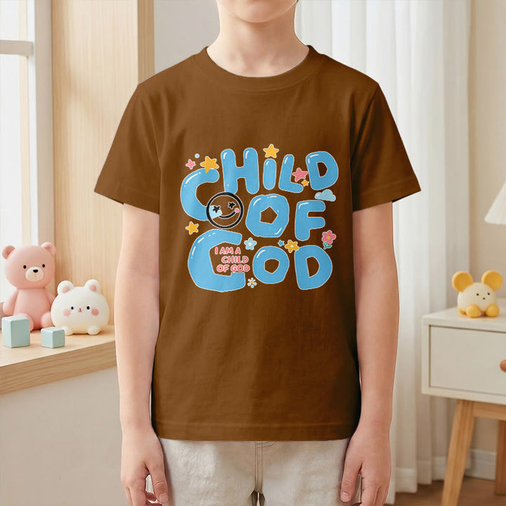Christianartworkshop Whimsical Smiley Face and Floral Accent Child of God Kids T-Shirt - image 22