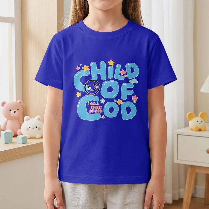 Christianartworkshop Whimsical Smiley Face and Floral Accent Child of God Kids T-Shirt - image 8