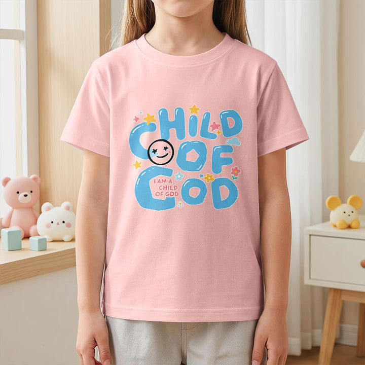 Christianartworkshop Whimsical Smiley Face and Floral Accent Child of God Kids T-Shirt - image 17