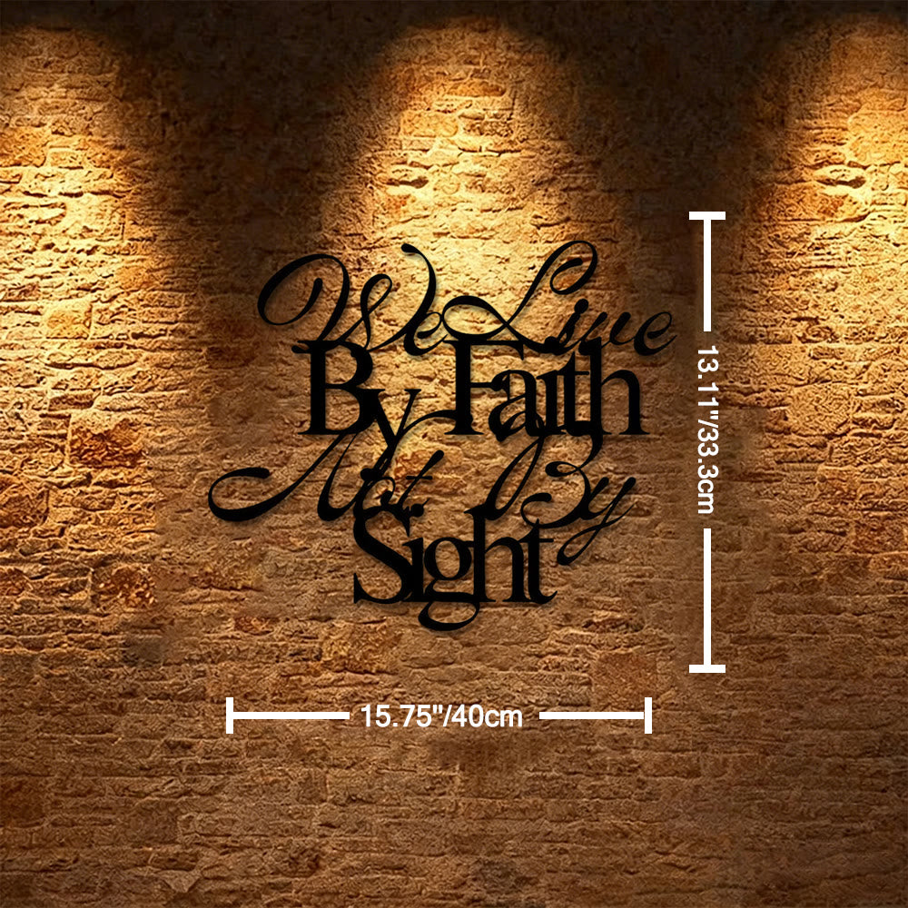 Christianartworkshop We Live By Faith Not By Sight Cursive Script Metal Wall Decor: A Bold Reminder of Trusting the Unseen - 15.75''*13.11''*0.04"/40*33.3*0.1cm - image 7