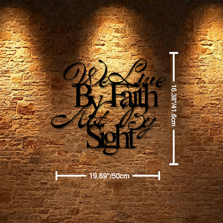 Christianartworkshop We Live By Faith Not By Sight Cursive Script Metal Wall Decor: A Bold Reminder of Trusting the Unseen - 19.69''*16.38''*0.06"/50*41.6*0.15cm - image 8