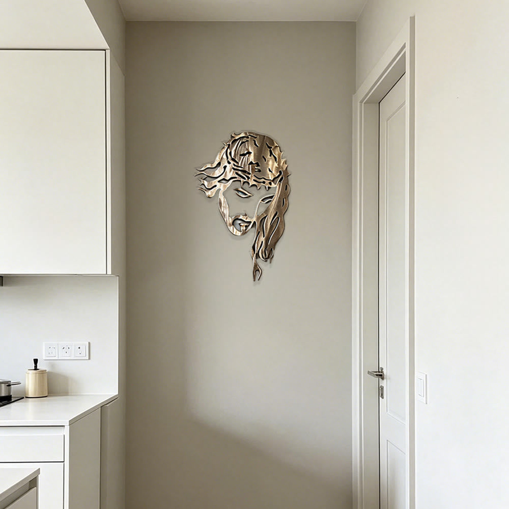Christianartworkshop Jesus With Crown of Thorns Metal Wall Decor: A Symbol of His Suffering and Glory - image 2