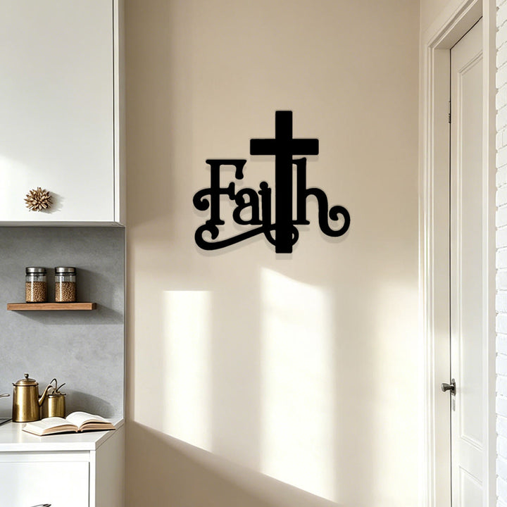 Christianartworkshop Modern Faith Word Cross Metal Wall Decor: A Powerful Symbol of Faith - image 5