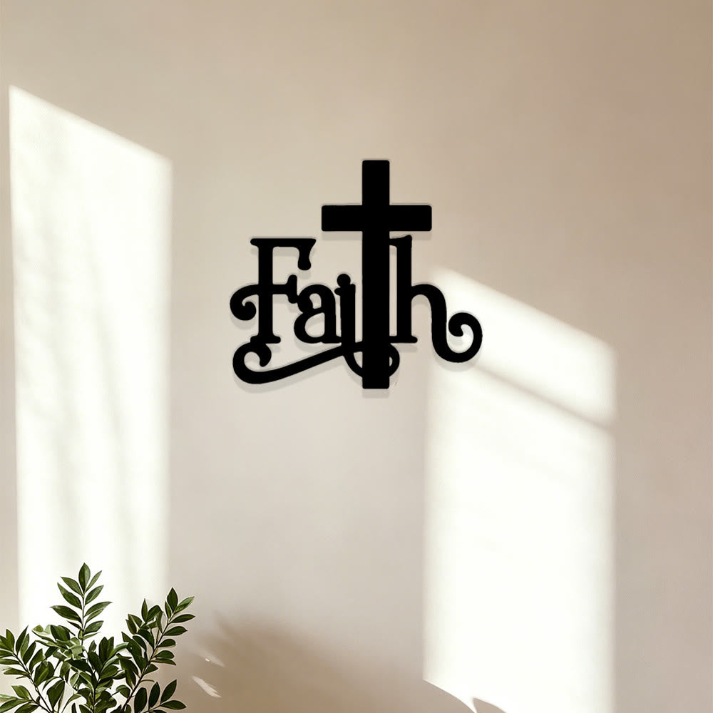 Christianartworkshop Modern Faith Word Cross Metal Wall Decor: A Powerful Symbol of Faith - image 4