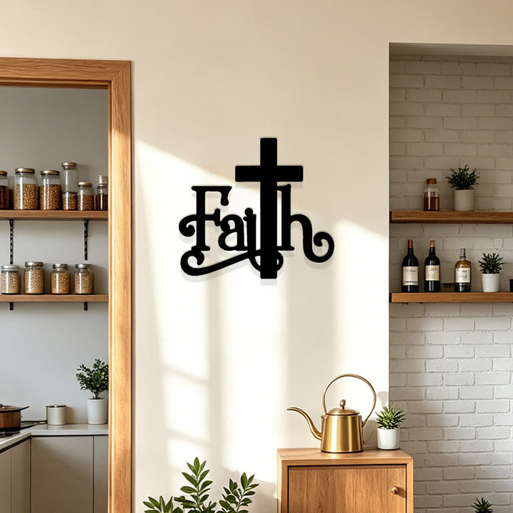 Christianartworkshop Modern Faith Word Cross Metal Wall Decor: A Powerful Symbol of Faith - image 6
