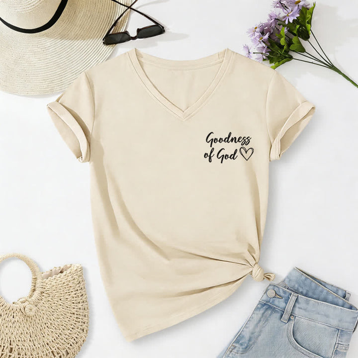 Christianartworkshop Women's I Will Sing Of The Goodness Of God Casual V-neck T-shirt - image 17