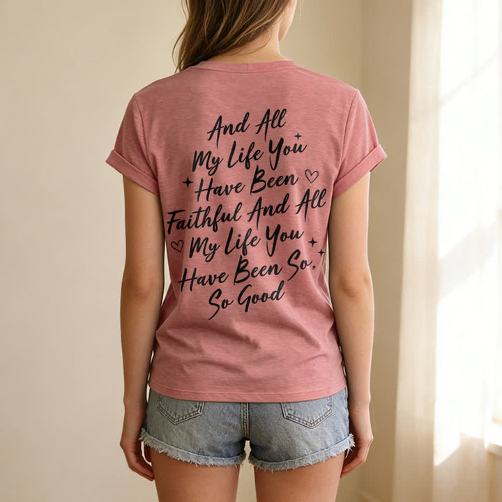 Christianartworkshop Women's I Will Sing Of The Goodness Of God Casual V-neck T-shirt - image 48