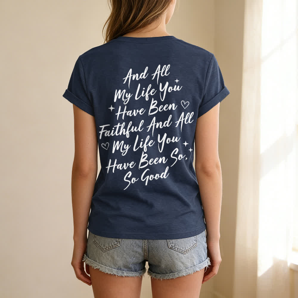 Christianartworkshop Women's I Will Sing Of The Goodness Of God Casual V-neck T-shirt - image 43