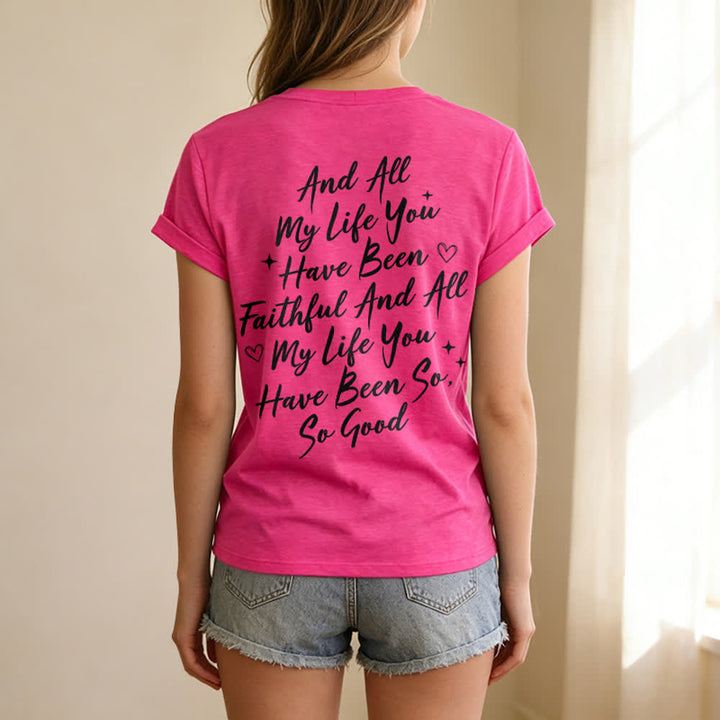 Christianartworkshop Women's I Will Sing Of The Goodness Of God Casual V-neck T-shirt - image 58