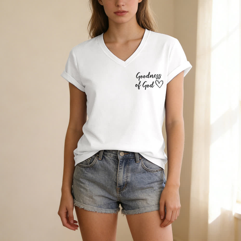 Christianartworkshop Women's I Will Sing Of The Goodness Of God Casual V-neck T-shirt - image 9