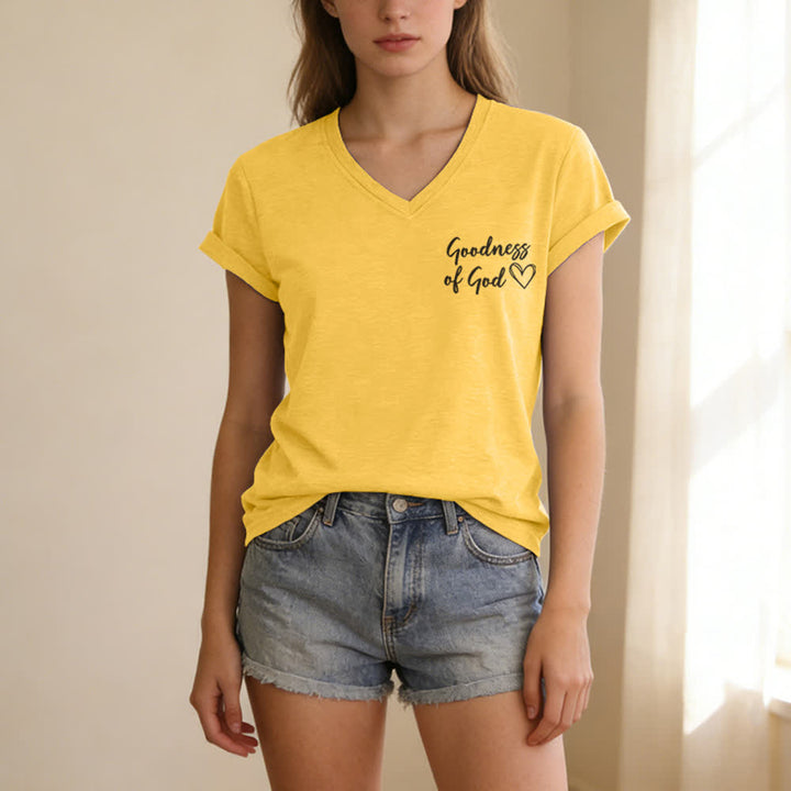 Christianartworkshop Women's I Will Sing Of The Goodness Of God Casual V-neck T-shirt - image 24