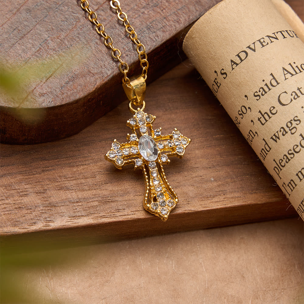 FREE Today: Ornate Multi-Color Zircon Cross Pendant Necklace: A Symbol of Vibrant Faith and Divine Light - White - image 3