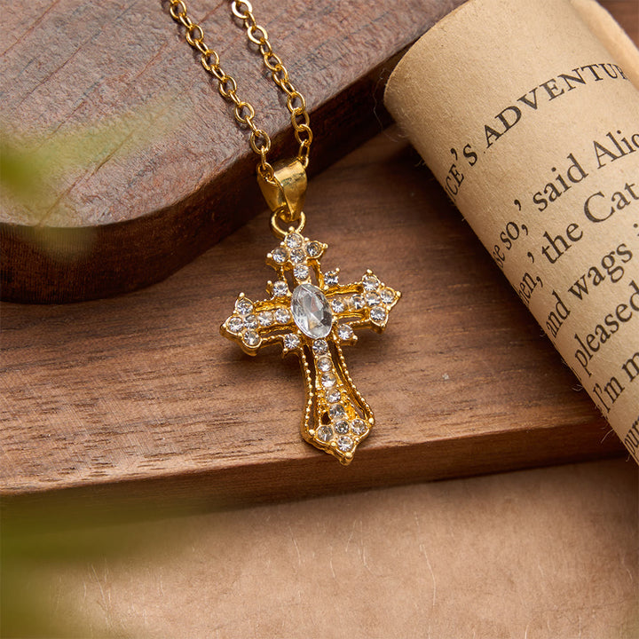FREE Today: Ornate Multi-Color Zircon Cross Pendant Necklace: A Symbol of Vibrant Faith and Divine Light - White - image 3