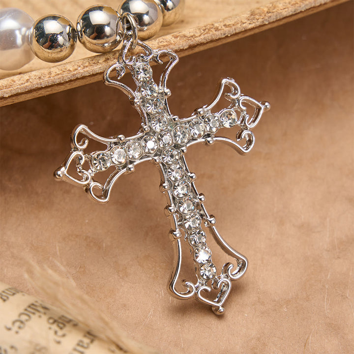 FREE Today: Baroque Pearl & Zircon Gothic Cross Necklace: A Symbol of Faith and Romantic Devotion - image 7