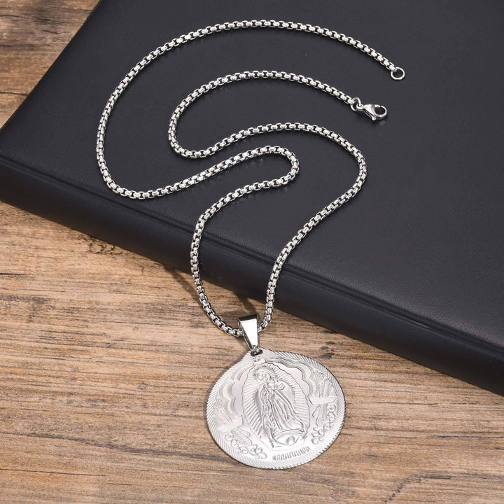 FREE Today: Our Lady of Guadalupe Pendant Necklace in Three Finishes: A Symbol of Marian Grace - Silver - image 2
