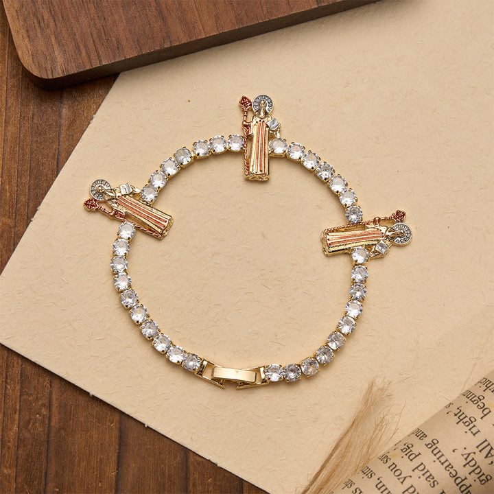 FREE Today: Sparkling Zircon Tennis Bracelet with St. Jude, St. Benedict, and Our Lady Motifs: A Reminder of Heavenly Grace - image 15