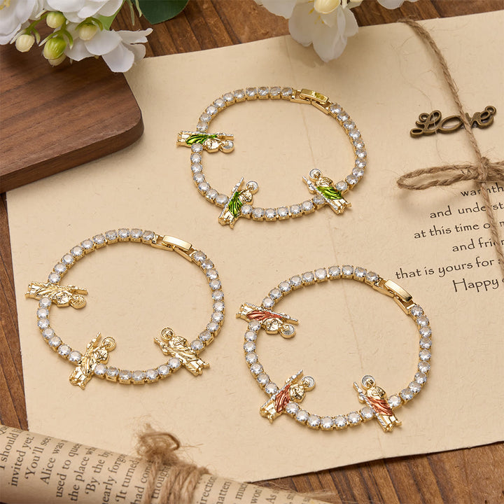FREE Today: Sparkling Zircon Tennis Bracelet with St. Jude, St. Benedict, and Our Lady Motifs: A Reminder of Heavenly Grace - image 2