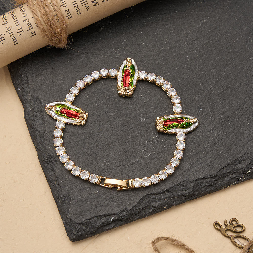 FREE Today: Sparkling Zircon Tennis Bracelet with St. Jude, St. Benedict, and Our Lady Motifs: A Reminder of Heavenly Grace - image 5