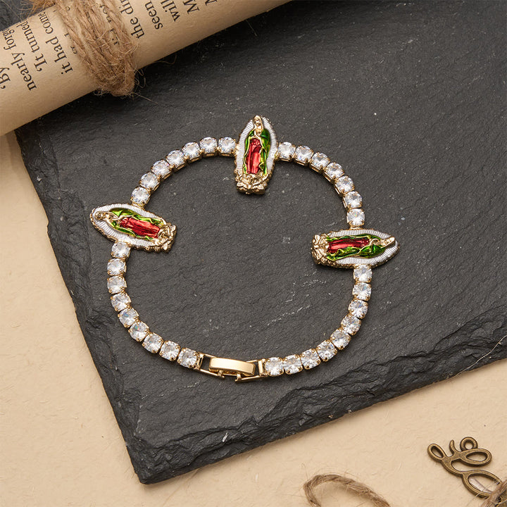FREE Today: Sparkling Zircon Tennis Bracelet with St. Jude, St. Benedict, and Our Lady Motifs: A Reminder of Heavenly Grace - image 5