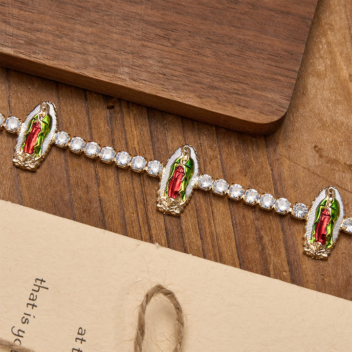FREE Today: Sparkling Zircon Tennis Bracelet with St. Jude, St. Benedict, and Our Lady Motifs: A Reminder of Heavenly Grace - image 6