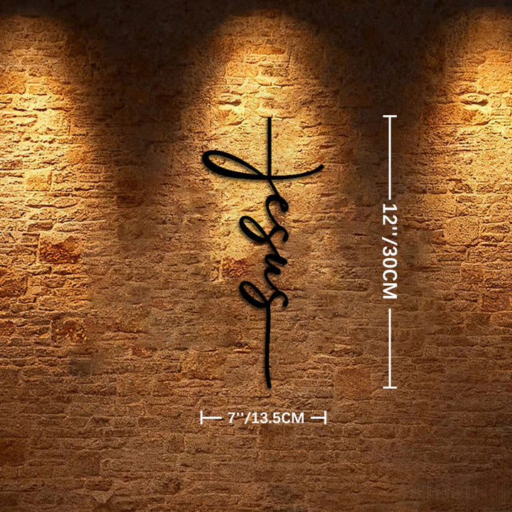 Christianartworkshop Jesus Script Cross Metal Wall Decor: A Minimalist Statement of Faith - 11.81''*5.31''*0.04''/30cm*13.5cm*0.1cm - image 5