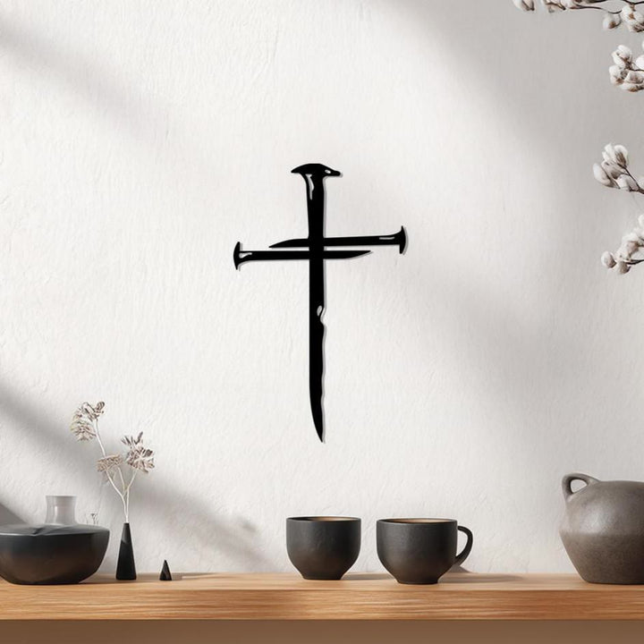 Christianartworkshop Nailed Cross Metal Wall Decor: A Testament of Redemption and Love - image 1