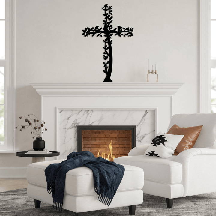 Christianartworkshop Tree-Shaped Cross Metal Wall Decor: A Powerful Statement of Living Faith - image 4